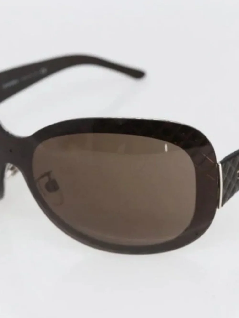 CHANEL Sunglasses plastic Brown CC Auth SW2007